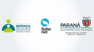 Logo Força-Tarefa Infância Segura, SaferNet e Gorverno do Paraná