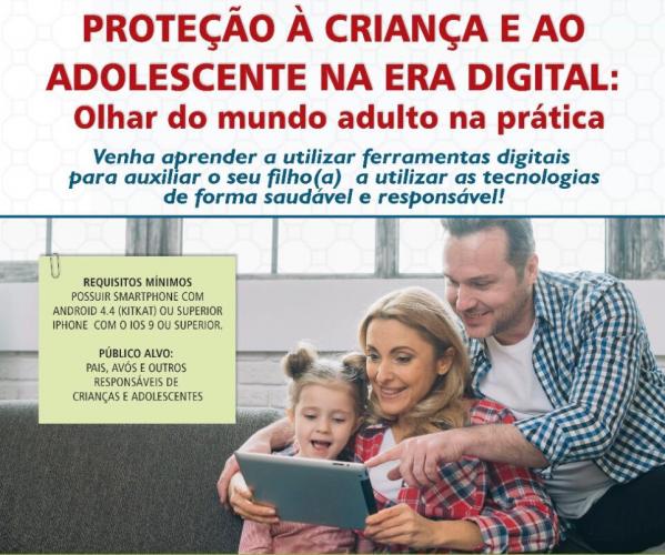 A Secretaria de Justiça, Família e Trabalho do Governo do Paraná, por meio da Força-Tarefa Infância Segura, e a Celepar promovem na próxima quarta-feira (20/11) uma oficina gratuita sobre “Proteção à criança e ao adolescente na Era Digital: olhar do mundo adulto na prática”, voltado para pais, avós e outros responsáveis por crianças e adolescentes.  As inscrições são gratuitas e podem ser feiras pelo email detoxdigitalpr@sejuf.pr.gov.br. Mas, para participar, é preciso levar um smartphone com Android 4.4