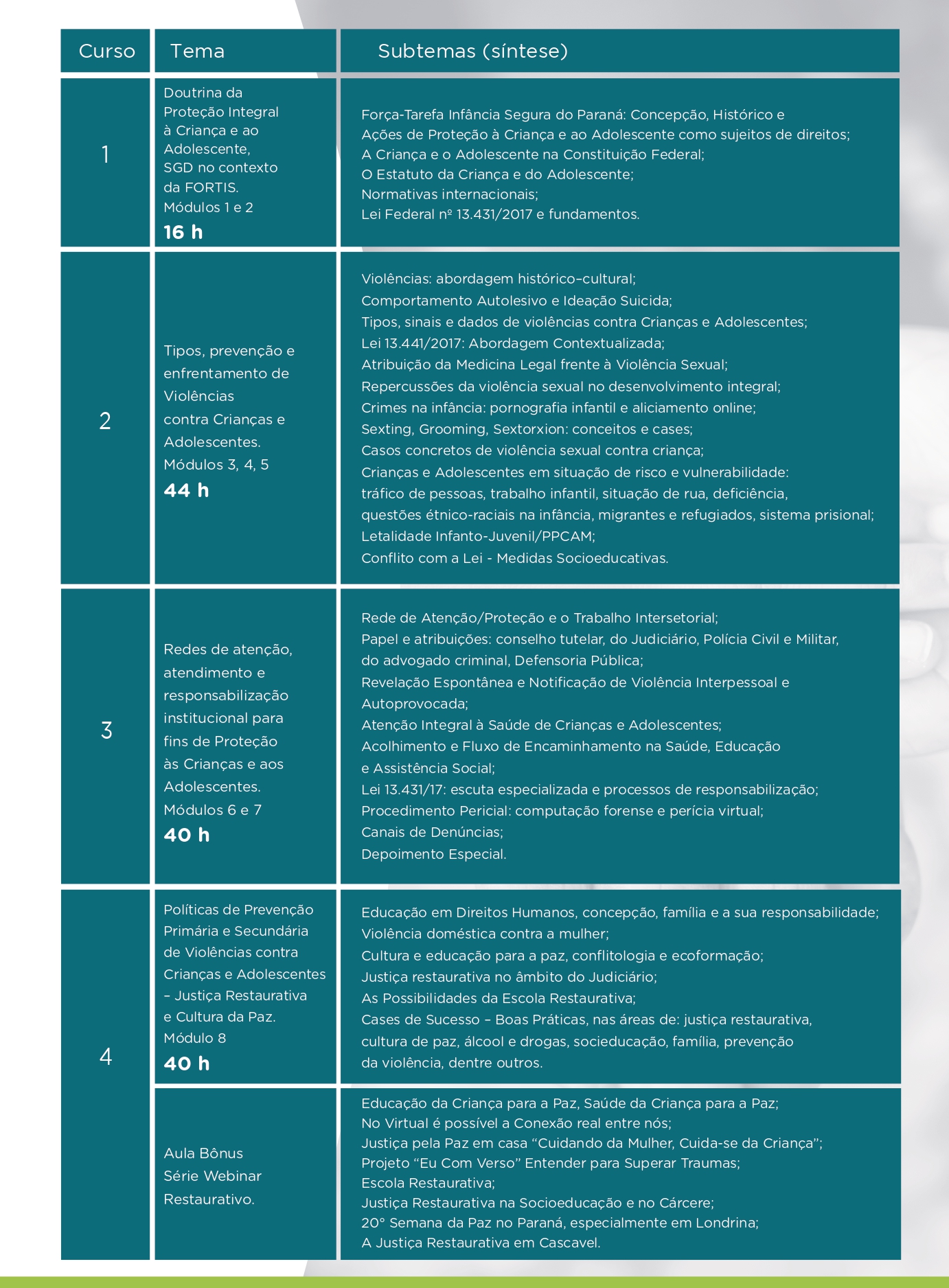 Programação Curso FORTIS