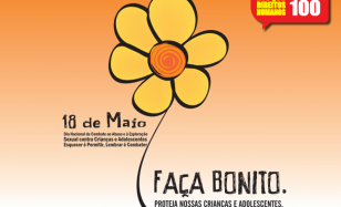 Banner Campanha 18 de Maio. Faça Bonito. Proteja nossas crianças e adolescentes